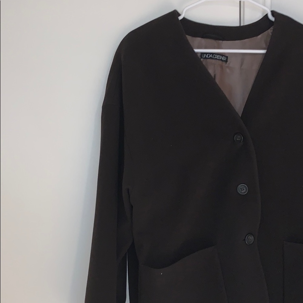 Dark Brown Wool Coat - Picture 2 of 4